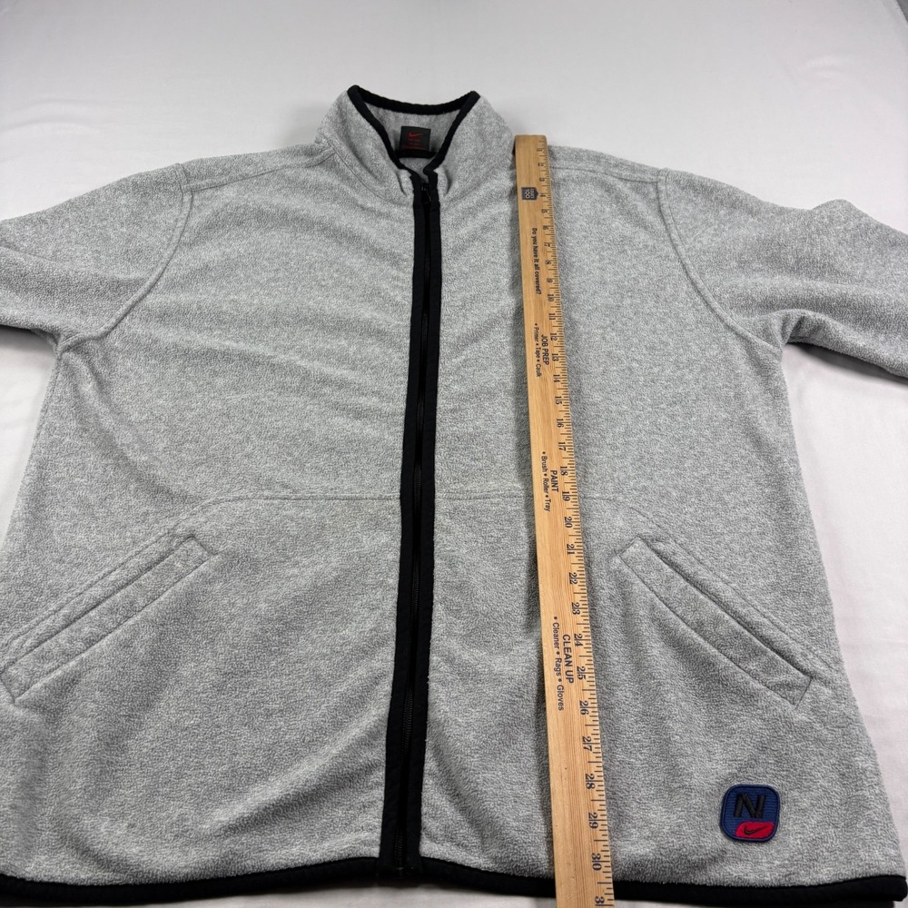 Vintage 90s Nike Jacket Mens Large Gray Fleece Full Zip Pockets Casual - Picture 9 of 12